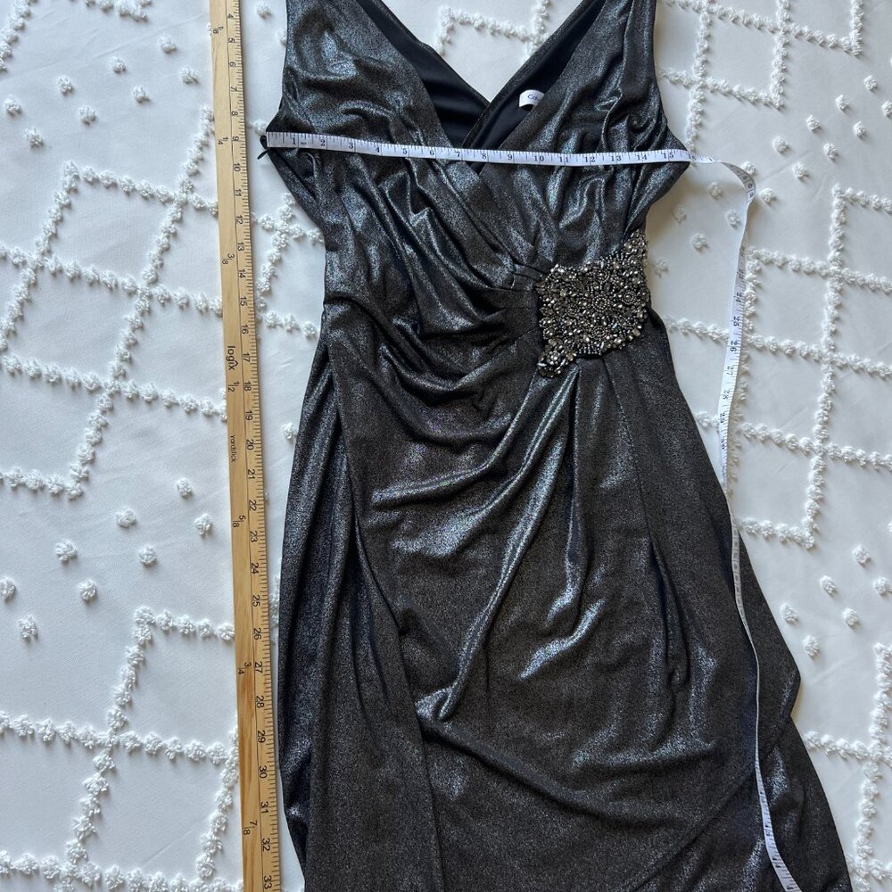 Calvin Klein Cocktail dress silver & black with embellishment Size 8 - Picture 2 of 16
